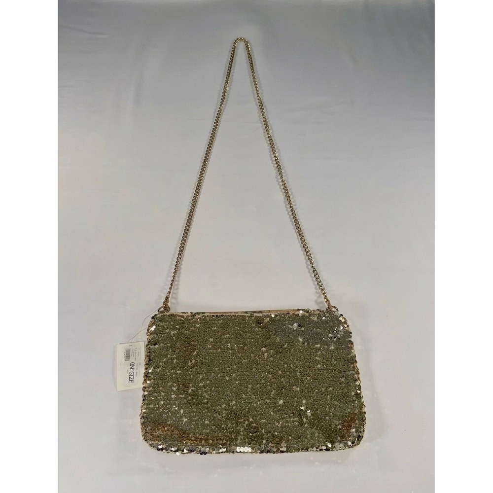 Hot Point Sequin Clutch Handbag Gold Chain Strap Evening Bag B0315-ASST NEW